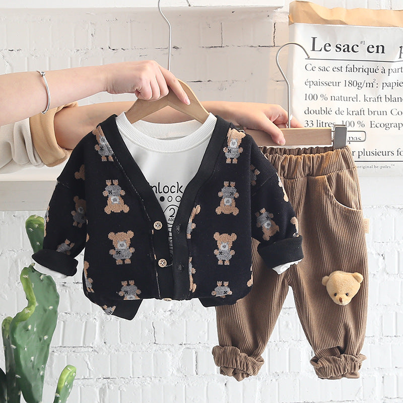 [340195] - Setelan Ootd 3 in 1 Anak Trendy - Motif Somersault Bear