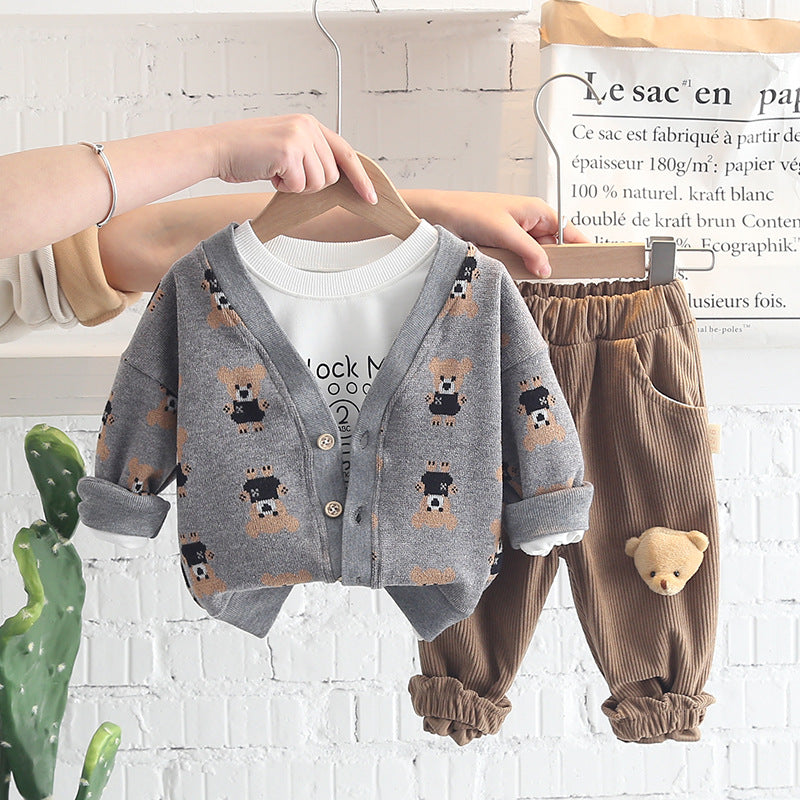 [340195] - Setelan Ootd 3 in 1 Anak Trendy - Motif Somersault Bear