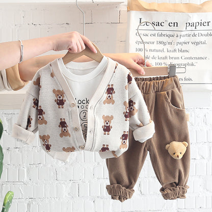 [340195] - Setelan Ootd 3 in 1 Anak Trendy - Motif Somersault Bear