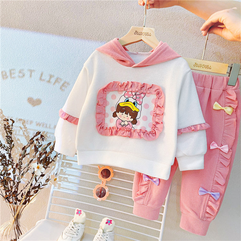 [340206] - Setelan Jaket Hoodie Celana Jogger Anak Perempuan - Motif Cute Kid