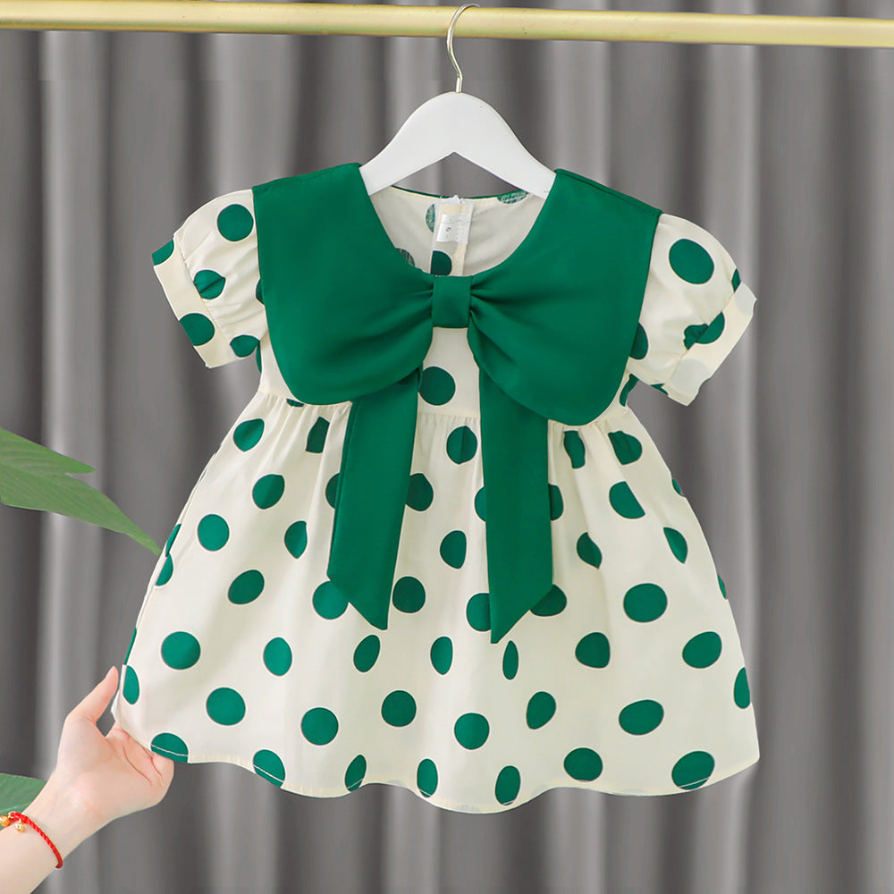 [340231] - Dress Polkadot Lengan Pendek Anak Perempuan - Motif Polka Ribbon