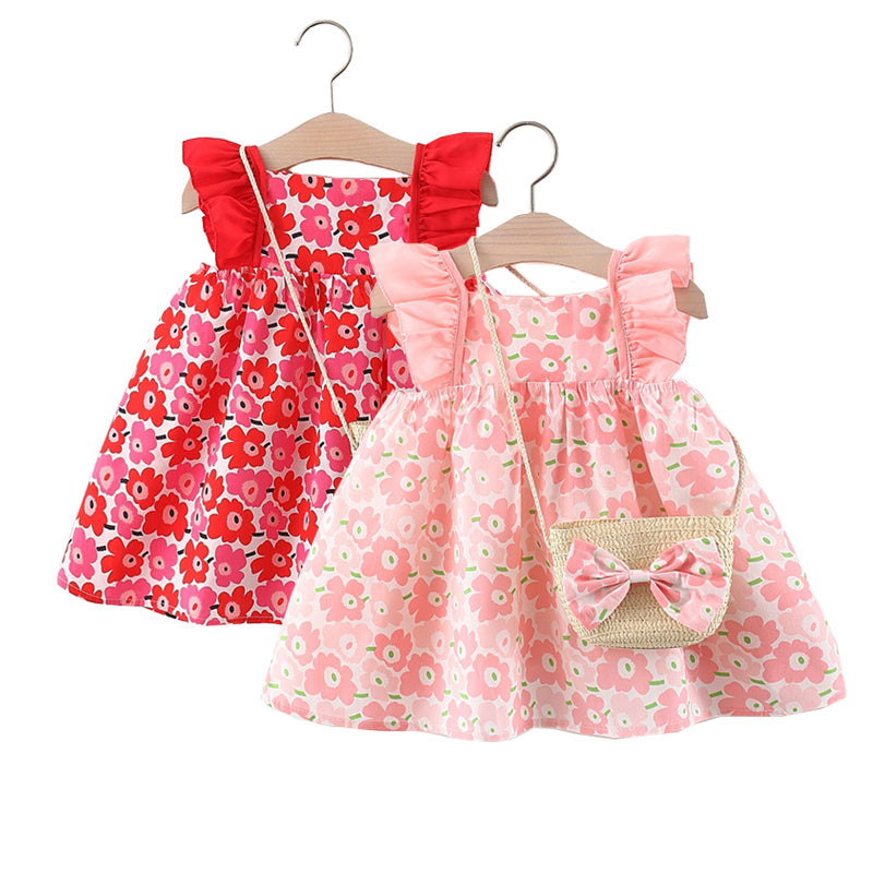[340232] - Dress Bunga Lengan Kutung Anak Perempuan - Motif Pretty Flower