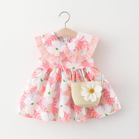 [340240] - Dress Bunga Pantai Lengan Kutung Anak Perempuan - Motif Blossom Lace
