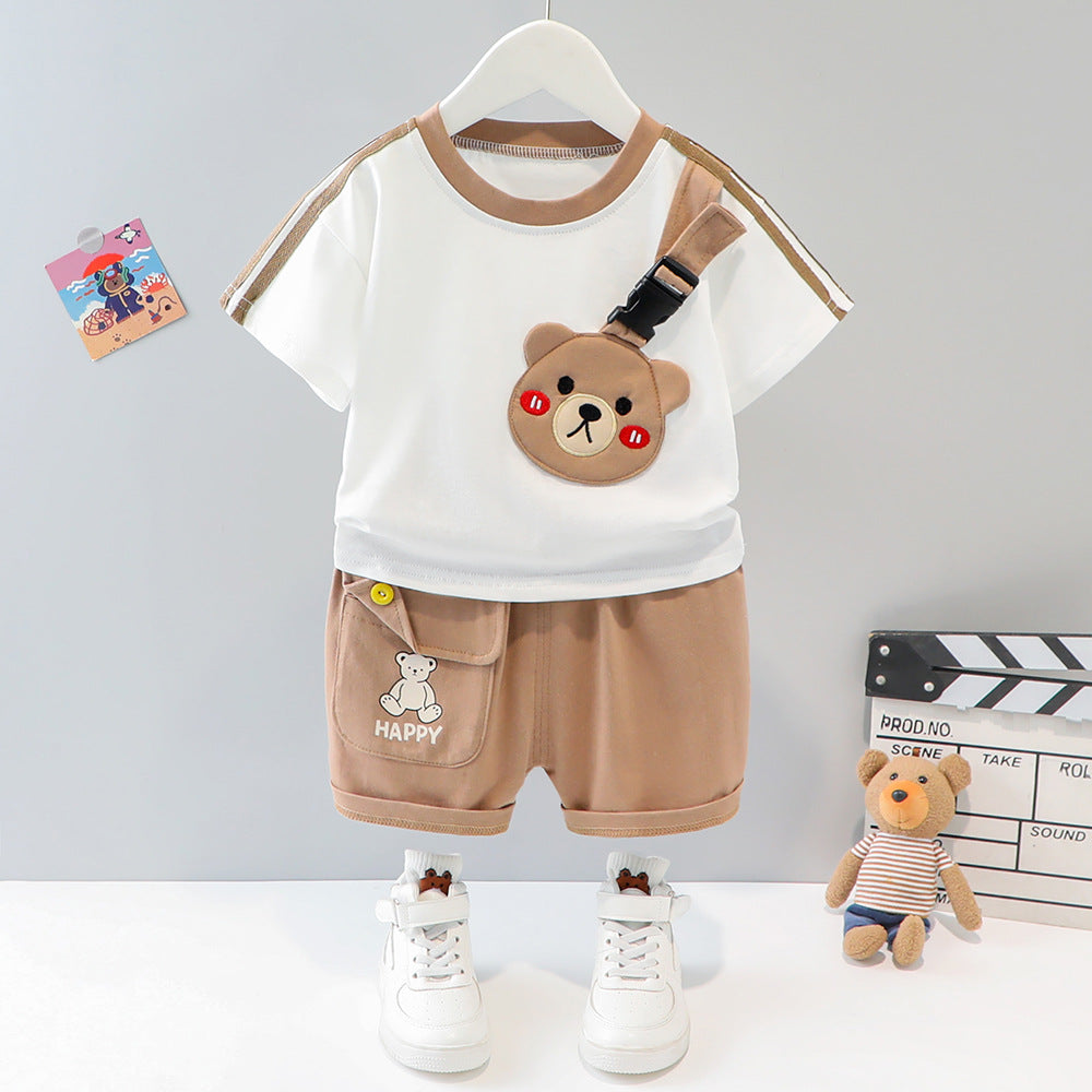 [340252] - Setelan Kaos 3D Celana Pendek Anak Laki-Laki - Motif Blush Bear