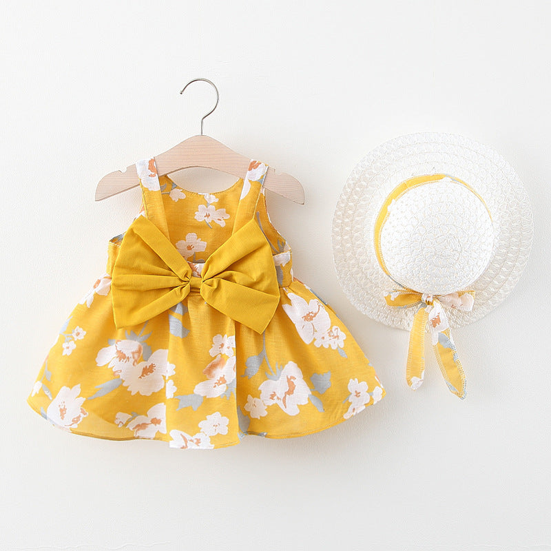 [340266] - Dress Pantai Lengan Kutung Anak Perempuan - Motif Ribbon Flower