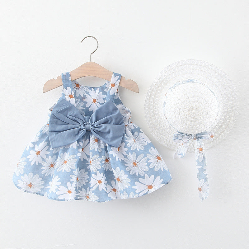 [340267] - Dress Pantai Import Lengan Kutung Anak Perempuan - Motif Bloomy Flower