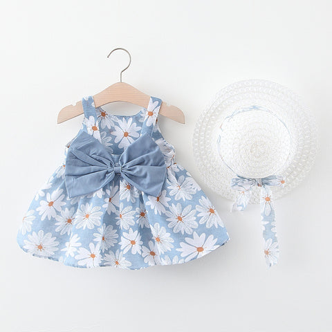 [340267] - Dress Pantai Lengan Kutung Anak Perempuan - Motif Bloomy Flower