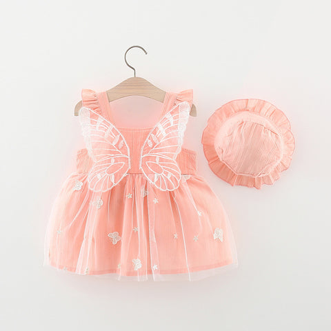 [340270] - Dress 3D Kupu-Kupu Lengan Kutung Anak Perempuan - Motif Butterfly Wings
