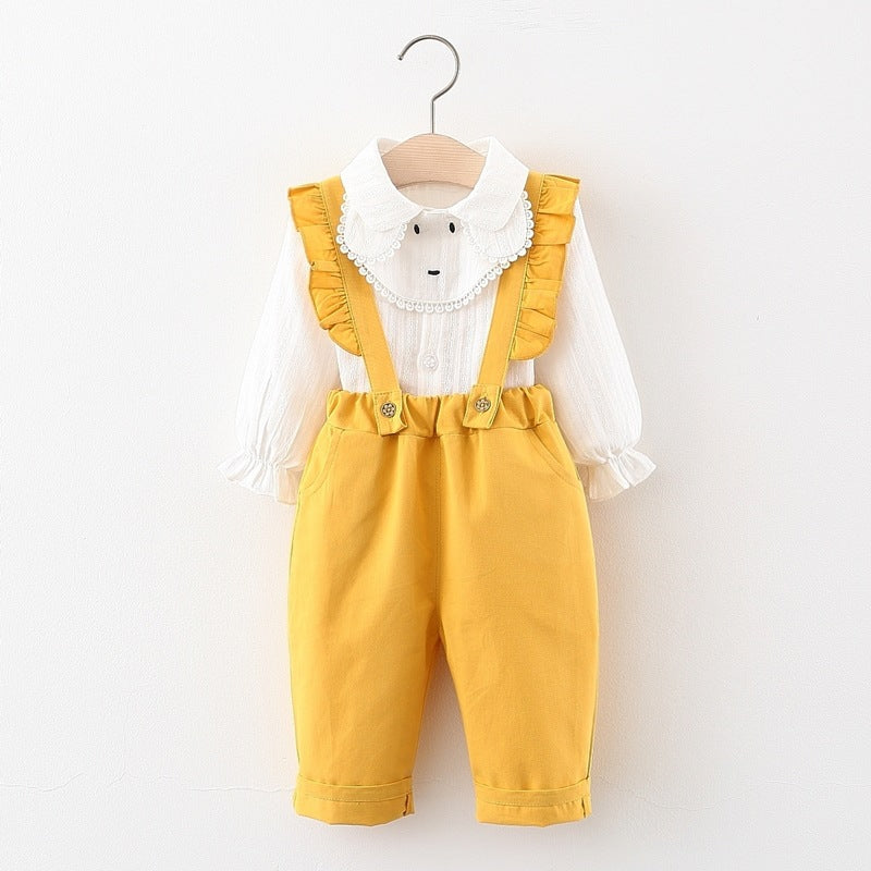 [340284] - Setelan Blouse Celana Overall Anak Perempuan - Motif Lace Rope