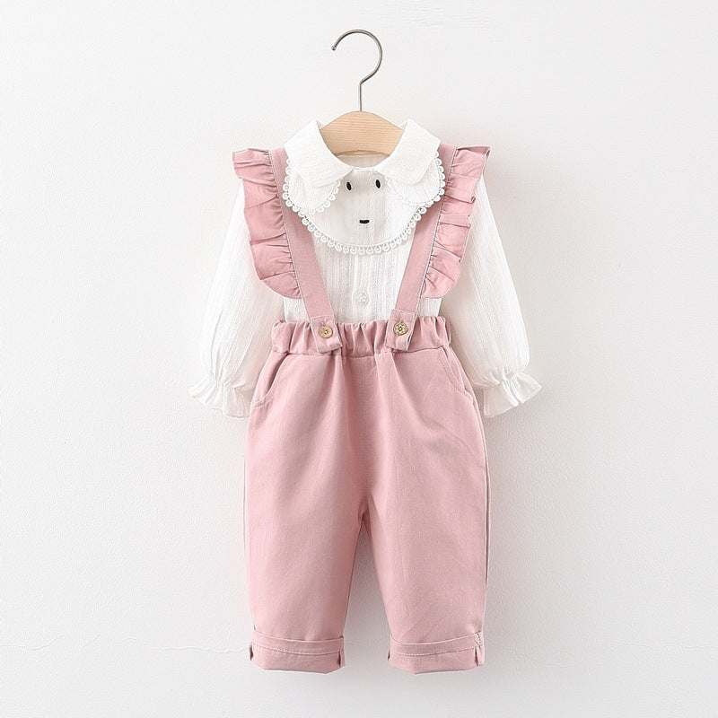 [340284] - Setelan Blouse Celana Overall Anak Perempuan - Motif Lace Rope