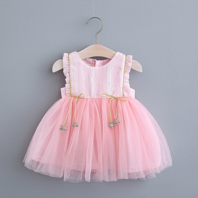 [340319] - Mini Dress Tutu Kutung Import Anak Perempuan - Motif Star Rope