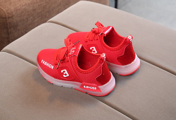 [343105-RED] - IMPORT Sepatu Light Sport Anak Unisex - Motif Strappy Road Shoes