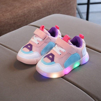 [343106-PINK] - Sepatu Light Sport Anak Unisex Import - Motif Strappy Adhesive