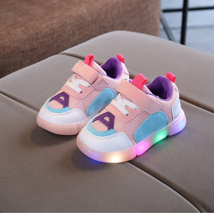 [343106-PINK] - Sepatu Light Sport Anak Unisex Import - Motif Strappy Adhesive
