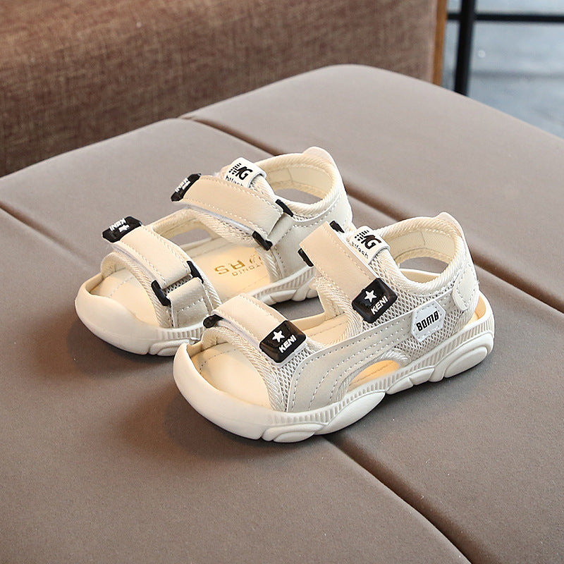 [343130-WHITE] - Sepatu Sandal Anak / Sepatu Sandal Import - Motif Star Adhesives