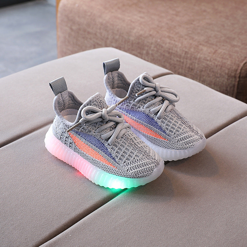 [343178] - Sepatu Lampu / Sepatu Trendy Anak Import - Motif Net Line