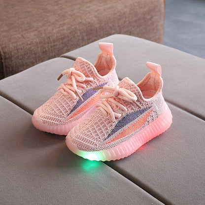 [343178] - Sepatu Lampu / Sepatu Trendy Anak Import - Motif Net Line