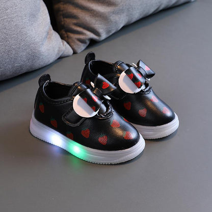 [343187] - Sepatu Lampu / Sepatu Fashion Stylish Anak Impoplppprt - Motif Strawberry Ribbon
