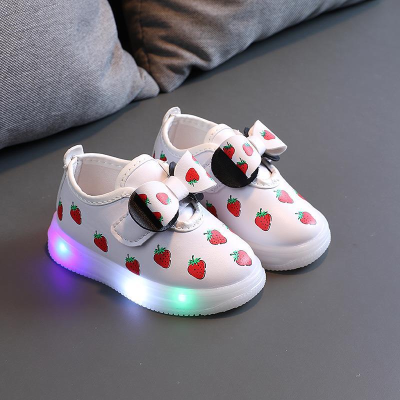 [343187] - Sepatu Lampu / Sepatu Fashion Stylish Anak Impoplppprt - Motif Strawberry Ribbon