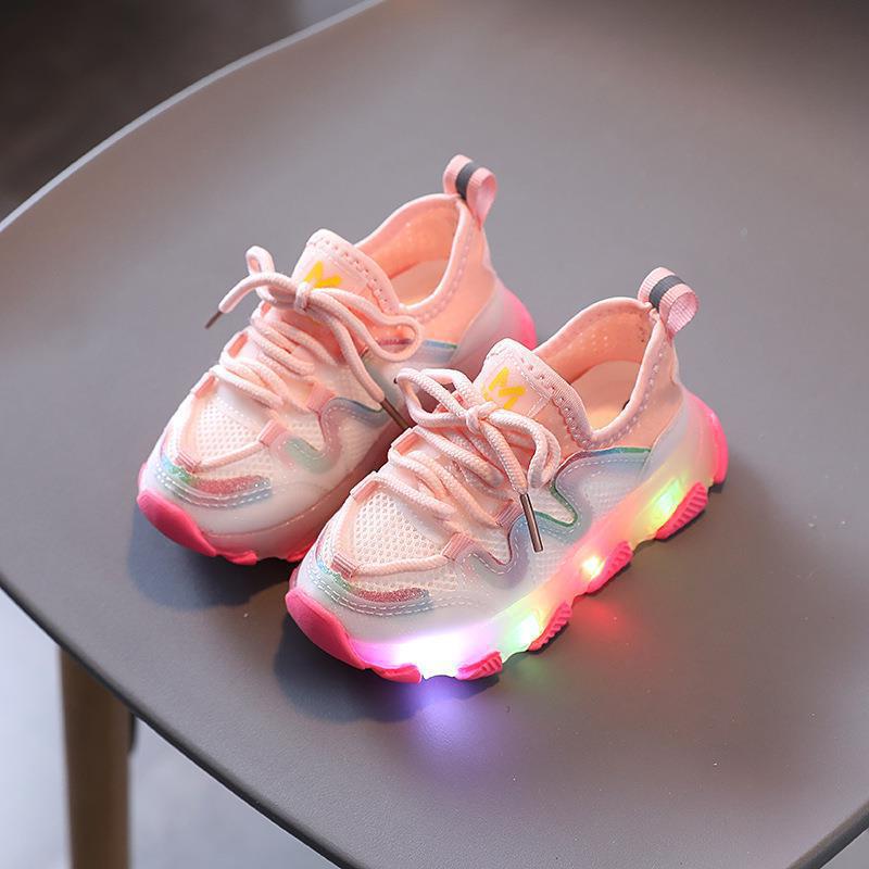 [343193] - Sepatu Lampu Stylish Fashion Anak Import - Motif Colorful Abstract