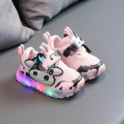 [343203] - Sepatu Lampu / Sepatu Trendy Anak Import - Motif Cool Cow