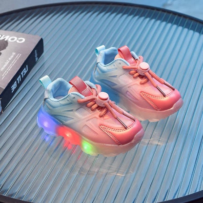 [343254] - Sepatu Lampu Tali LED Sneakers Import Anak Cowok Cewek - Motif Slippery Net