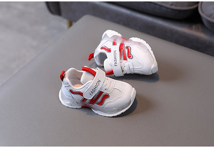 [343326] - Sepatu Kets Sneakers Import Lampu LED Anak Cowok - Motif Strip Net