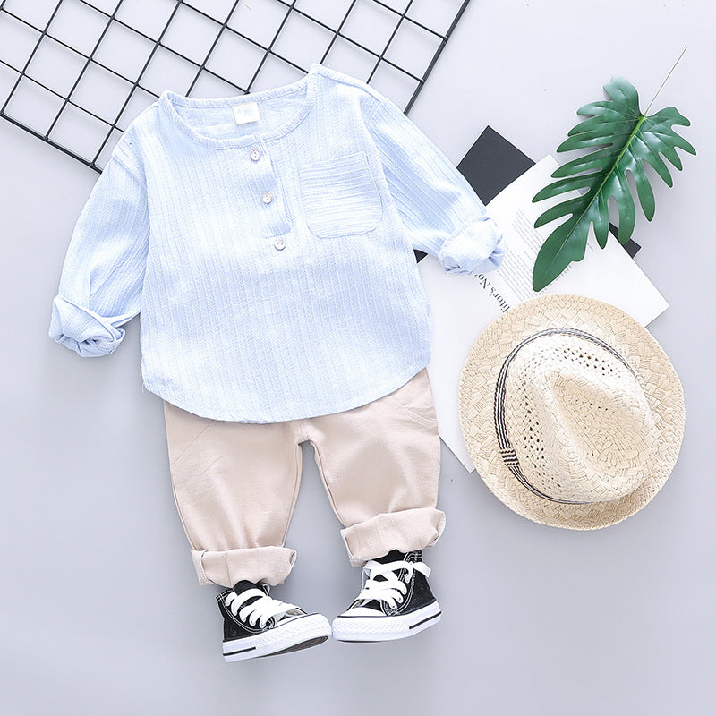 [345146] - Setelan Kemeja Koko Anak / Setelan Kemko Anak - Motif Plain Line