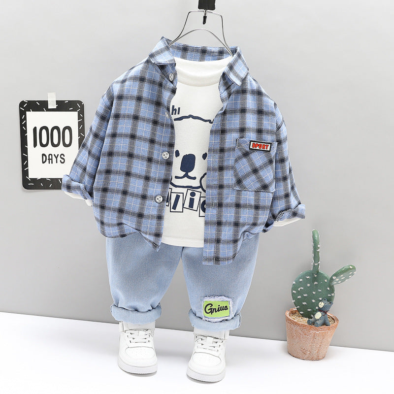 [345284] - Setelan Kemeja Anak 3 in 1 - Motif Gallion Bear
