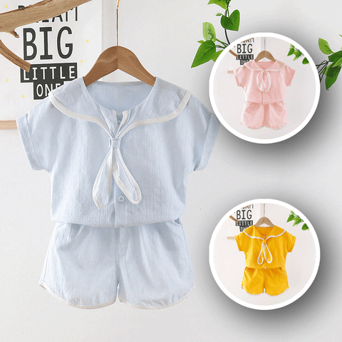[345293] - Setelan Anak Perempuan - Motif Embossed Box