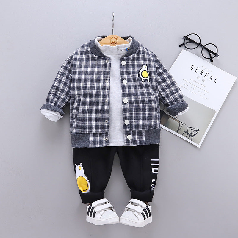 [345301] - Setelan Jaket Kaos Turtleneck Anak 3 in 1 - Motif Bear Belly