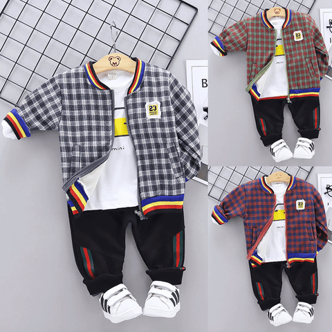 [345306] - Setelan Jaket Kaos Anak 3 in 1 - Motif 23 Square Box