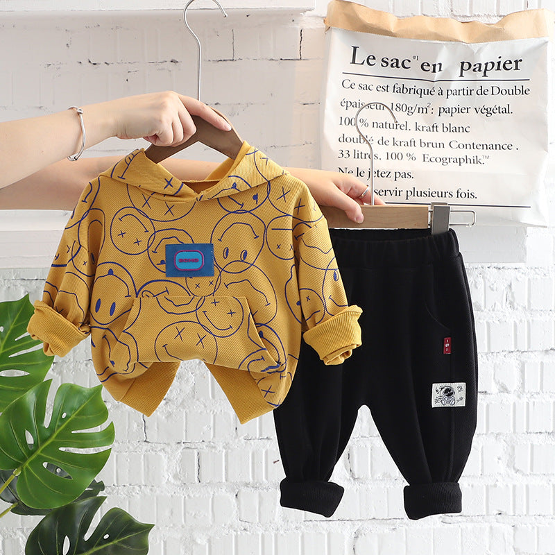 [345318] - Setelan Jaket Hoodie Celana Panjang Jogger Anak Laki-Laki - Motif Lots Emote