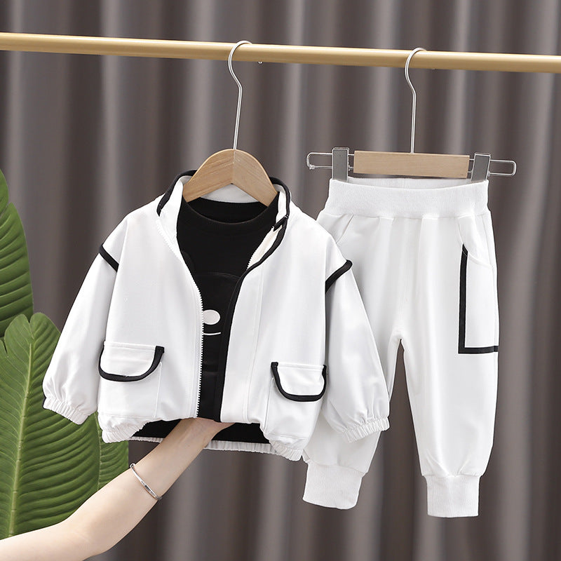 [345353] - Setelan 3 in 1 Jaket Turtleneck Celana Jogger Anak Laki-Laki - Motif Small Round