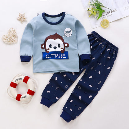 jual [351130] - Baju Tidur Anak / Piyama Anak / Setelan Tidur Anak - Motif Blue Monkey 