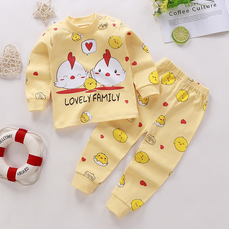 [351186-YELLOW] - Setelan Piyama Anak / Baju Tidur - Motif Chicken Family