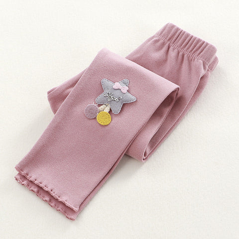 [351201-PINK] - Celana Legging 3D Anak Perempuan - Motif Ribbon Star