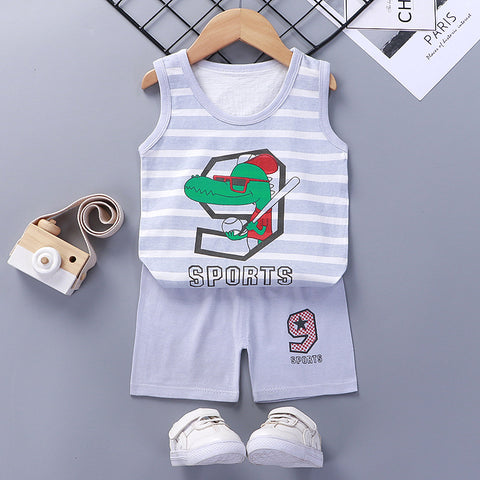 [351216] - Setelan Homewear Kutung Anak - Motif Swag Crocodile