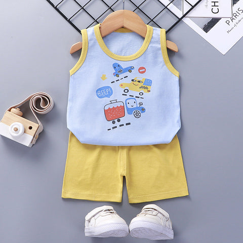 [351217] - Setelan Homewear Kutung Anak - Motif Otomotif Beep