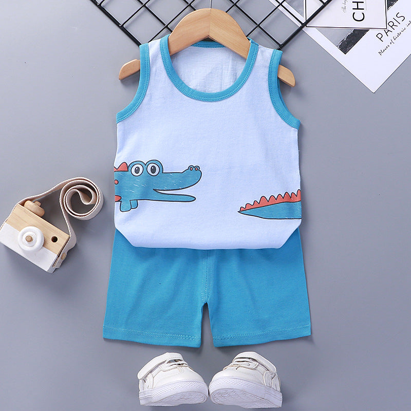 [351218] - Setelan Homewear Kutung Anak - Motif Cute Crocodile