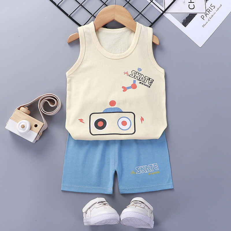 [351219] - Setelan Homewear Kutung Anak - Motif Skate Alphabet