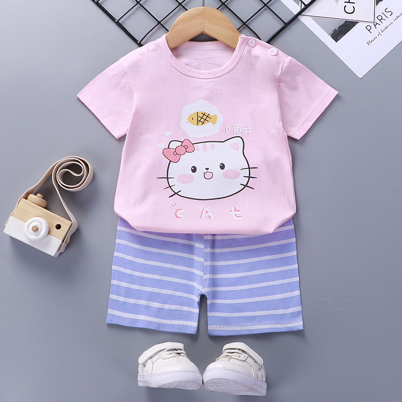 [351230] - Setelan Homewear Pendek Anak - Motif Hello Kitty