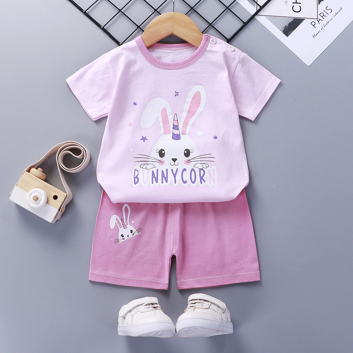 [351234] - Setelan Homewear Pendek Anak - Motif Bunnycorn