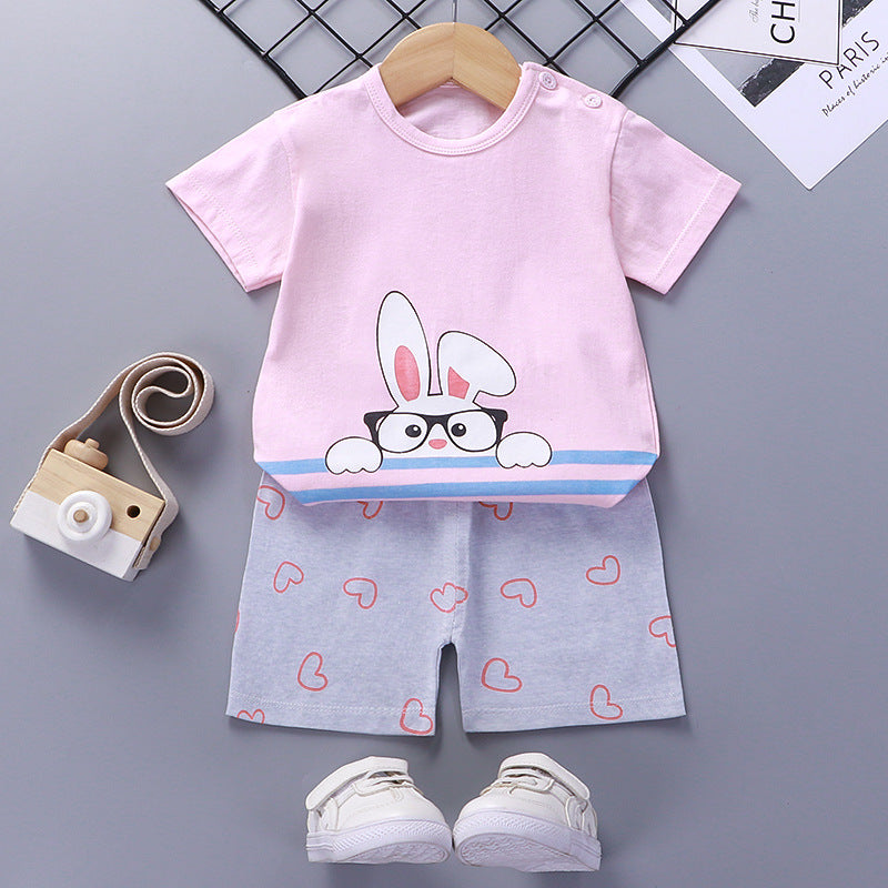 [351236] - Setelan Homewear Pendek Anak - Motif Rabbit Glasses