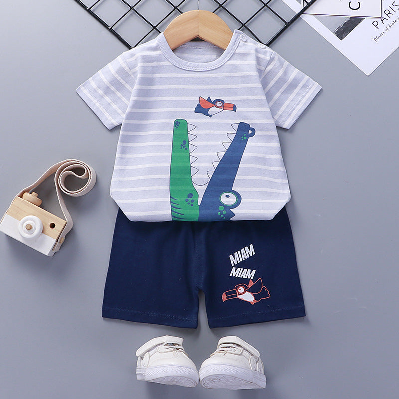 [351242] - Setelan Homewear Pendek Anak - Motif Predatory Crocodile