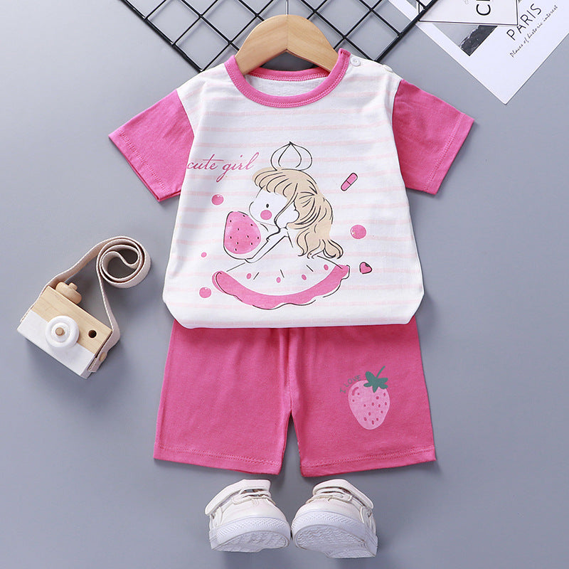 [351243] - Setelan Homewear Pendek Anak - Motif Watermelon Girl