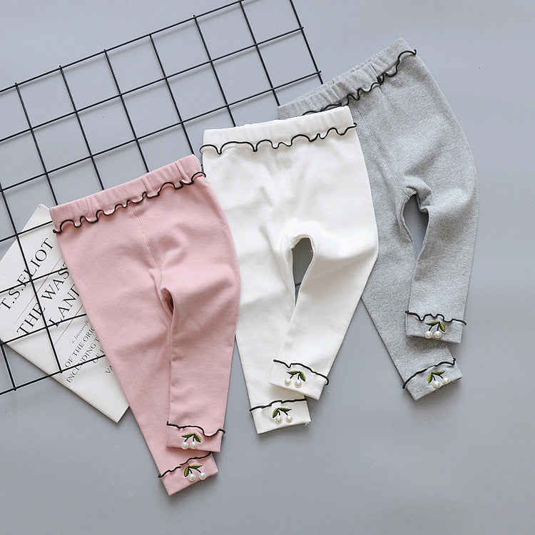 jual [352124-PINK] - Bawahan Celana Legging Anak Perempuan - Motif Lace Flower 