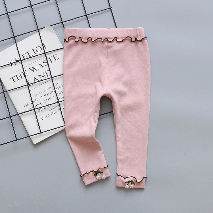 jual [352124-PINK] - Bawahan Celana Legging Anak Perempuan - Motif Lace Flower 