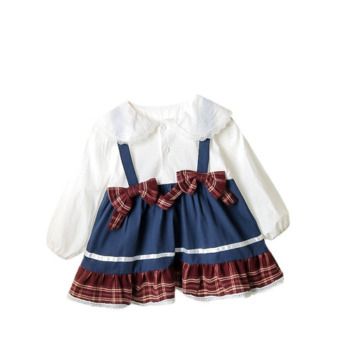 [352263] - Beautiful Dress Fashion Anak Perempuan - Motif  Tartan Ribbon