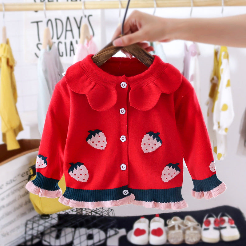 [352274] - Atasan Jaket Fashion Trendy - Motif Plain Strawberry